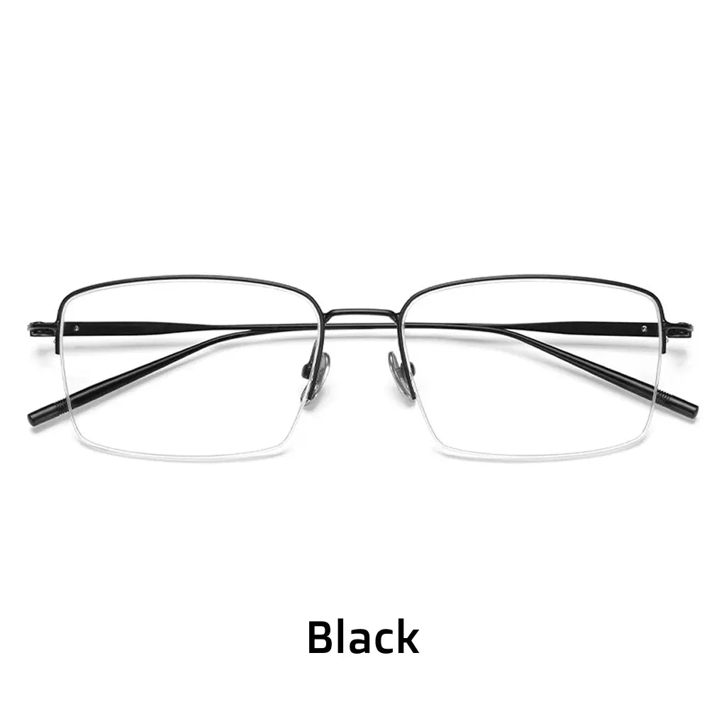 Titanium Half-Frame Reading Glasses with Anti-Blue Light