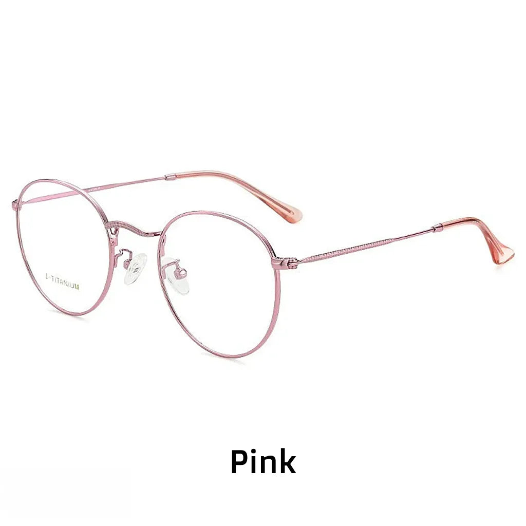 Round Titanium Glasses Frame - Anti-Blue Light Optical