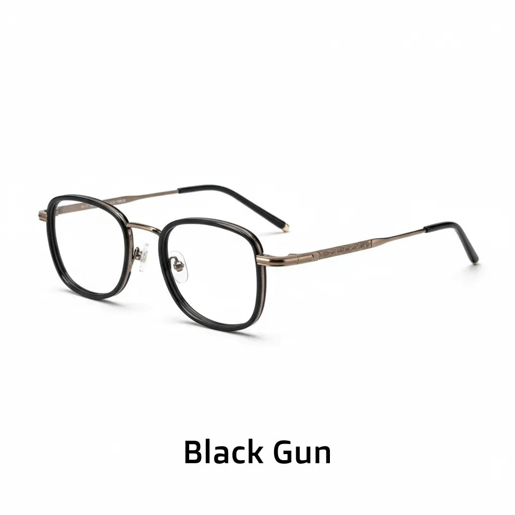 Retro Oval Metal Glasses Frame - Anti-Blue Light Optical