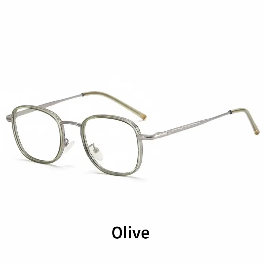 Retro Oval Metal Glasses Frame - Anti-Blue Light Optical
