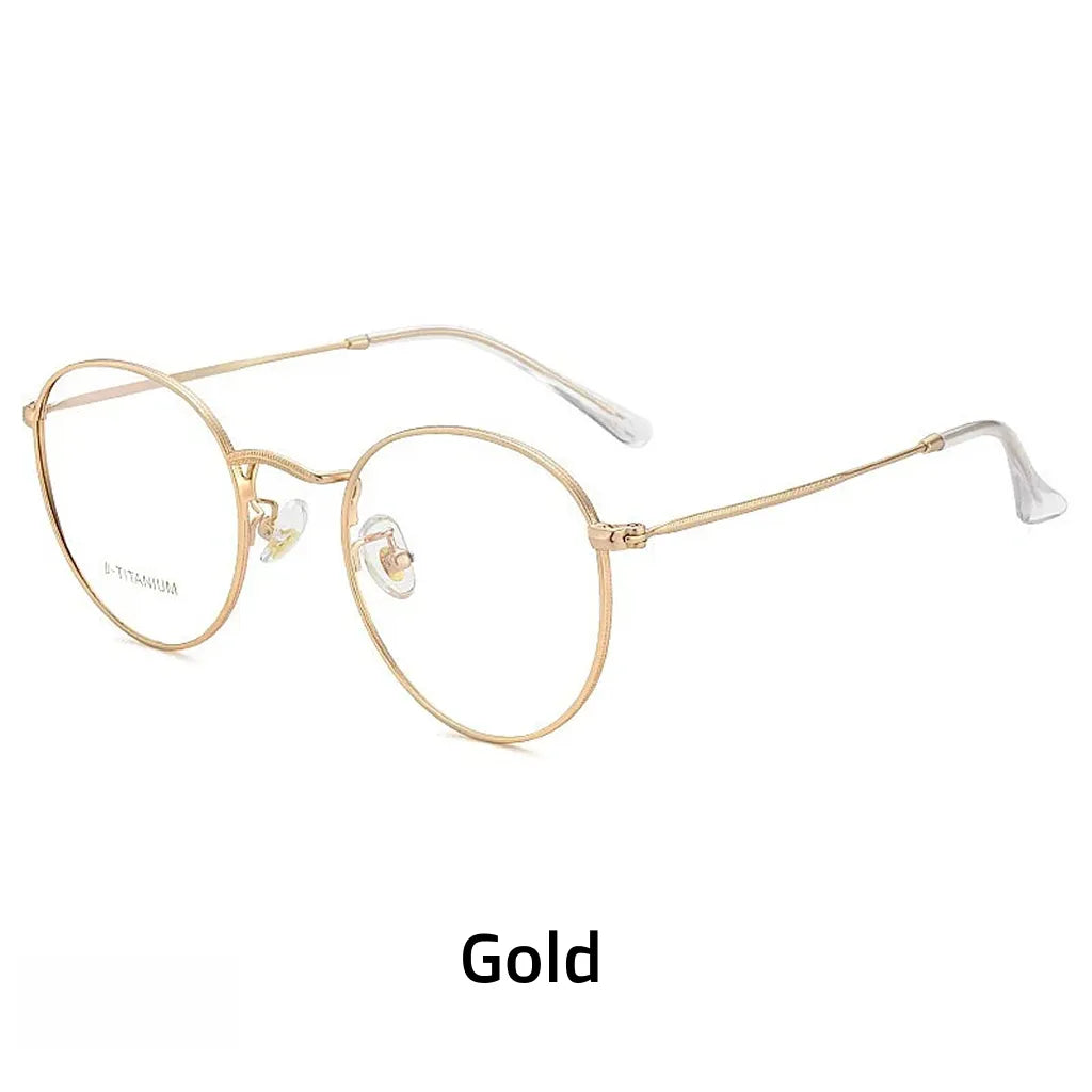 Round Titanium Glasses Frame - Anti-Blue Light Optical