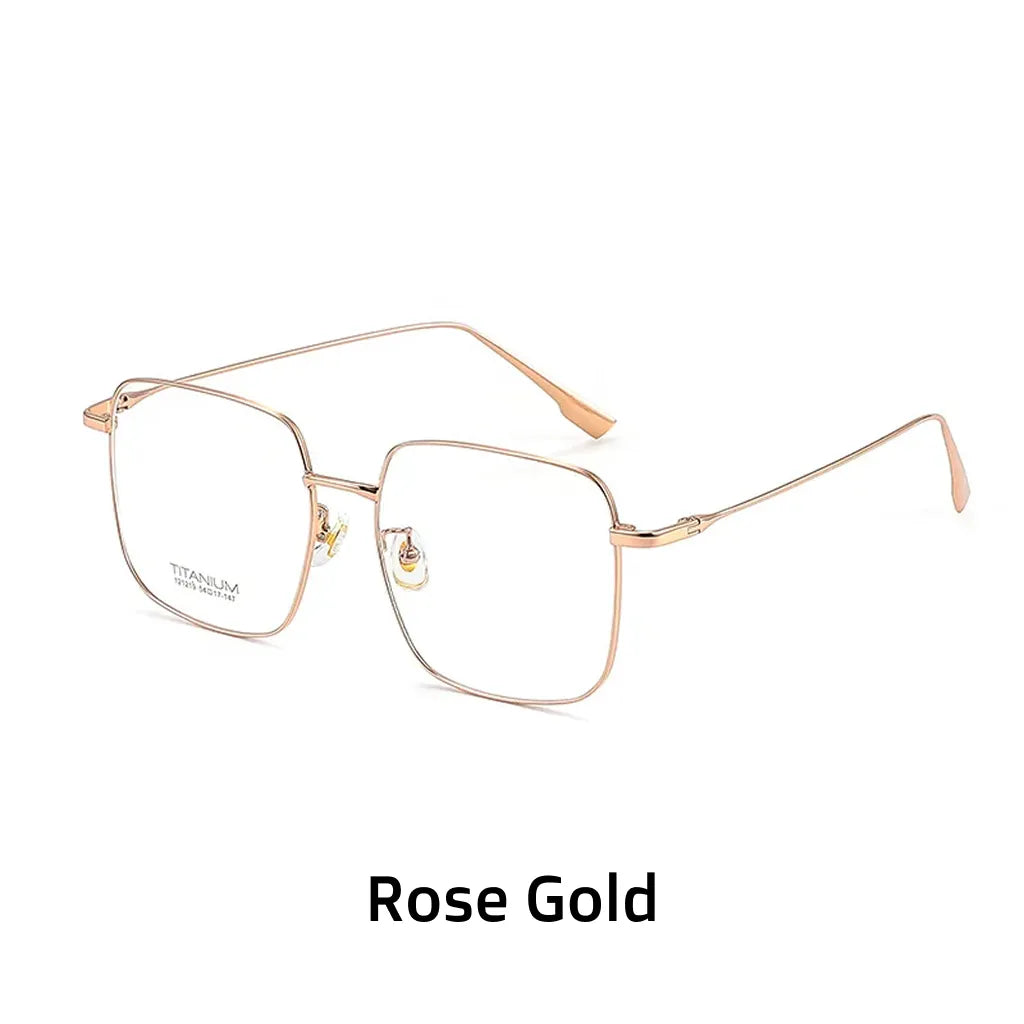 Ultra-Light Titanium Square Glasses Frame - Large Women's Optical