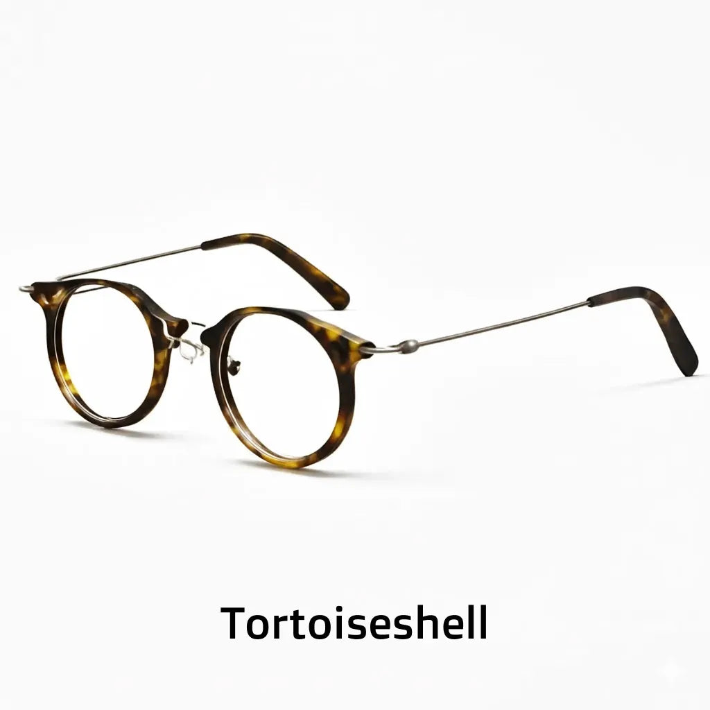 Ultra Light Round Retro Eyeglass Frame - Japanese Style Optical Prescription