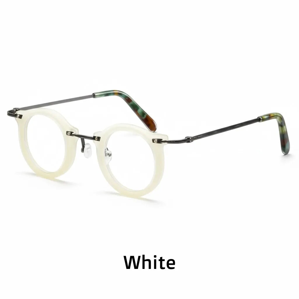 Ultra Light Round Retro Eyeglass Frame - Japanese Style Optical Prescription