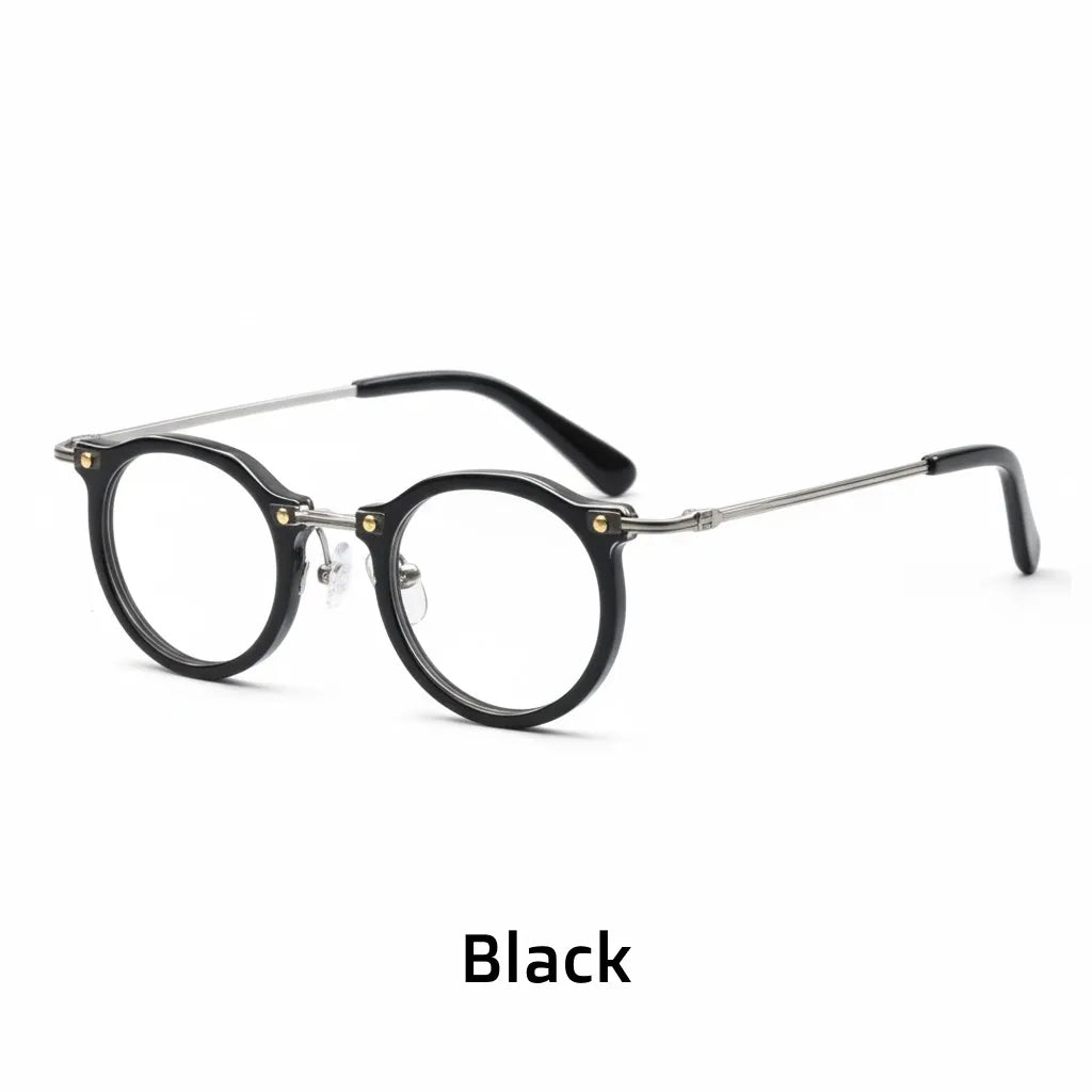 Ultra Light Round Retro Eyeglass Frame - Japanese Style Optical Prescription