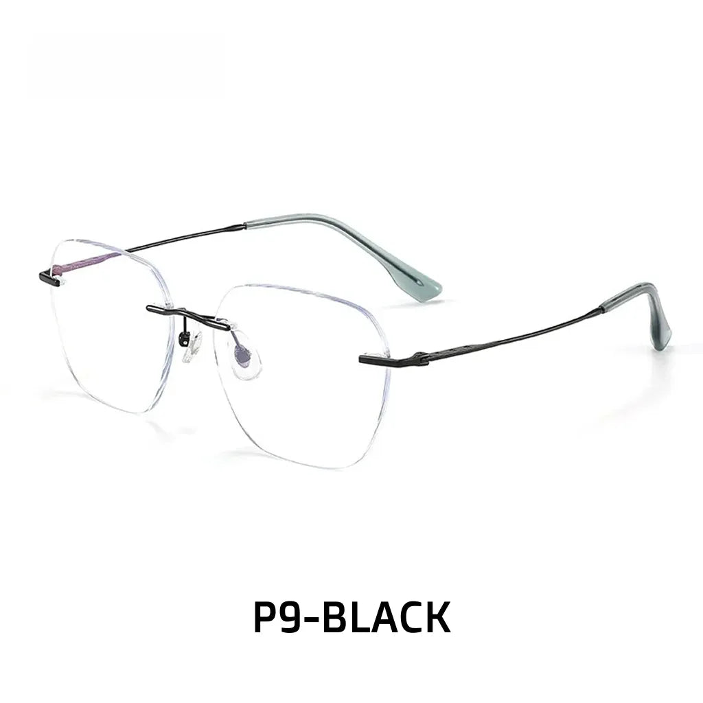 Ultra Light Titanium Frameless Optical Glasses - 8g Retro Prescription Frame