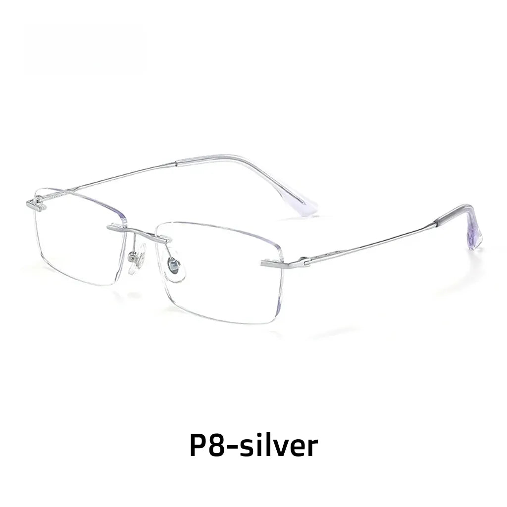Ultra Light Titanium Frameless Optical Glasses - 8g Retro Prescription Frame