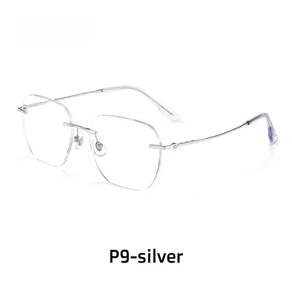Ultra Light Titanium Frameless Optical Glasses - 8g Retro Prescription Frame