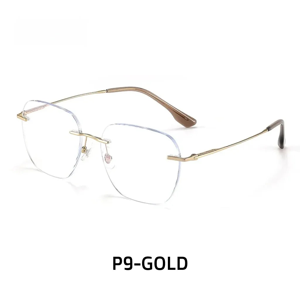 Ultra Light Titanium Frameless Optical Glasses - 8g Retro Prescription Frame