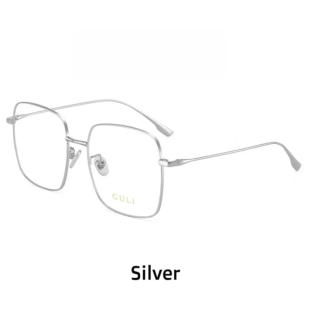 Ultraleichter Titan-Brillenrahmen – große quadratische optische Anti-Blaulicht-Brille für Damen B1134