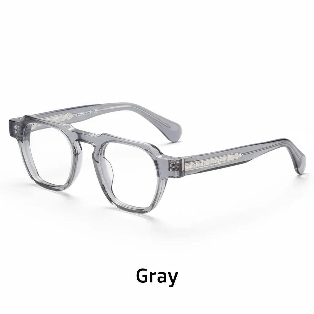 Retro Polygonal Optical Glasses Frame - Wide Edge Acetate Eyewear
