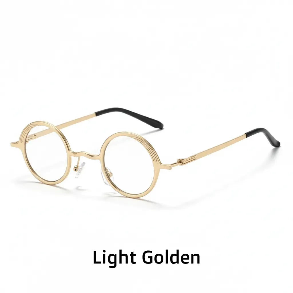 Retro Round Metal Eyeglass Frame with Anti Blue Light