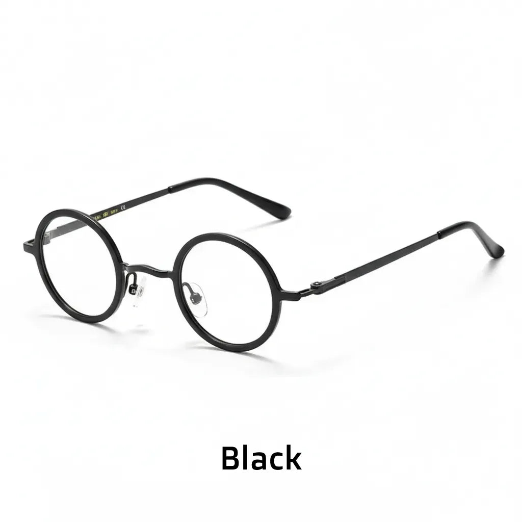 Retro Round Metal Eyeglass Frame with Anti Blue Light