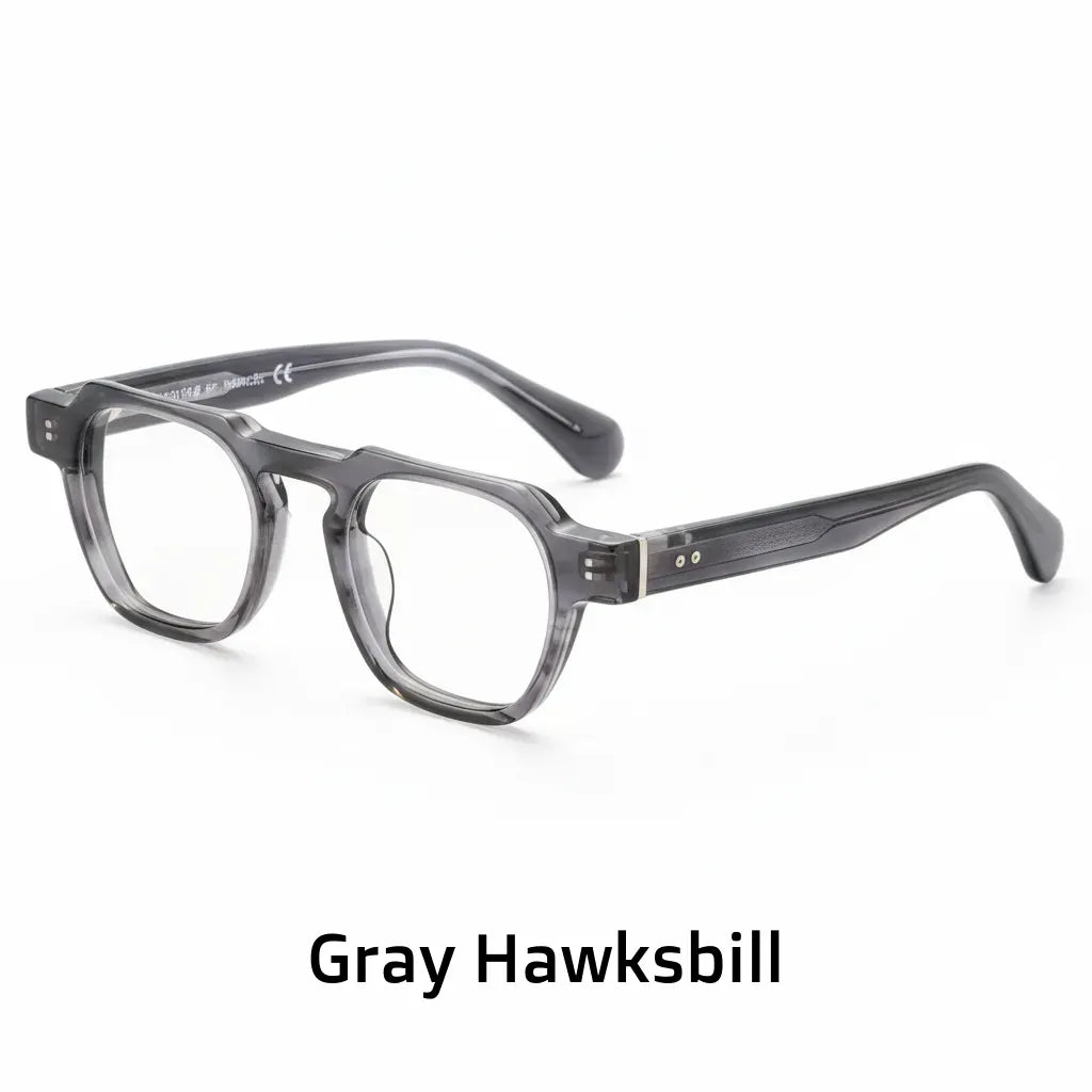 Retro Polygonal Optical Glasses Frame - Wide Edge Acetate Eyewear