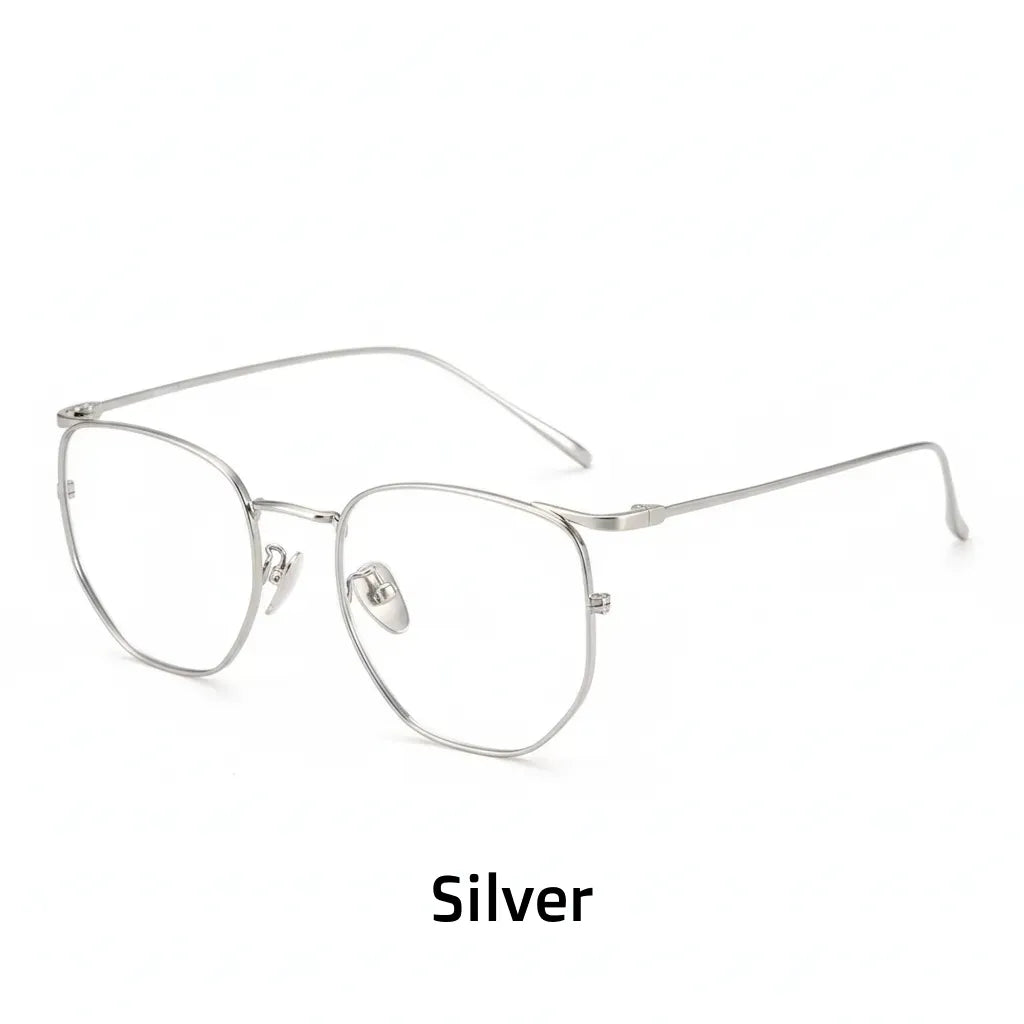 Anti-Blue Light Titanium Optical Glasses Frame - Polygonal Design