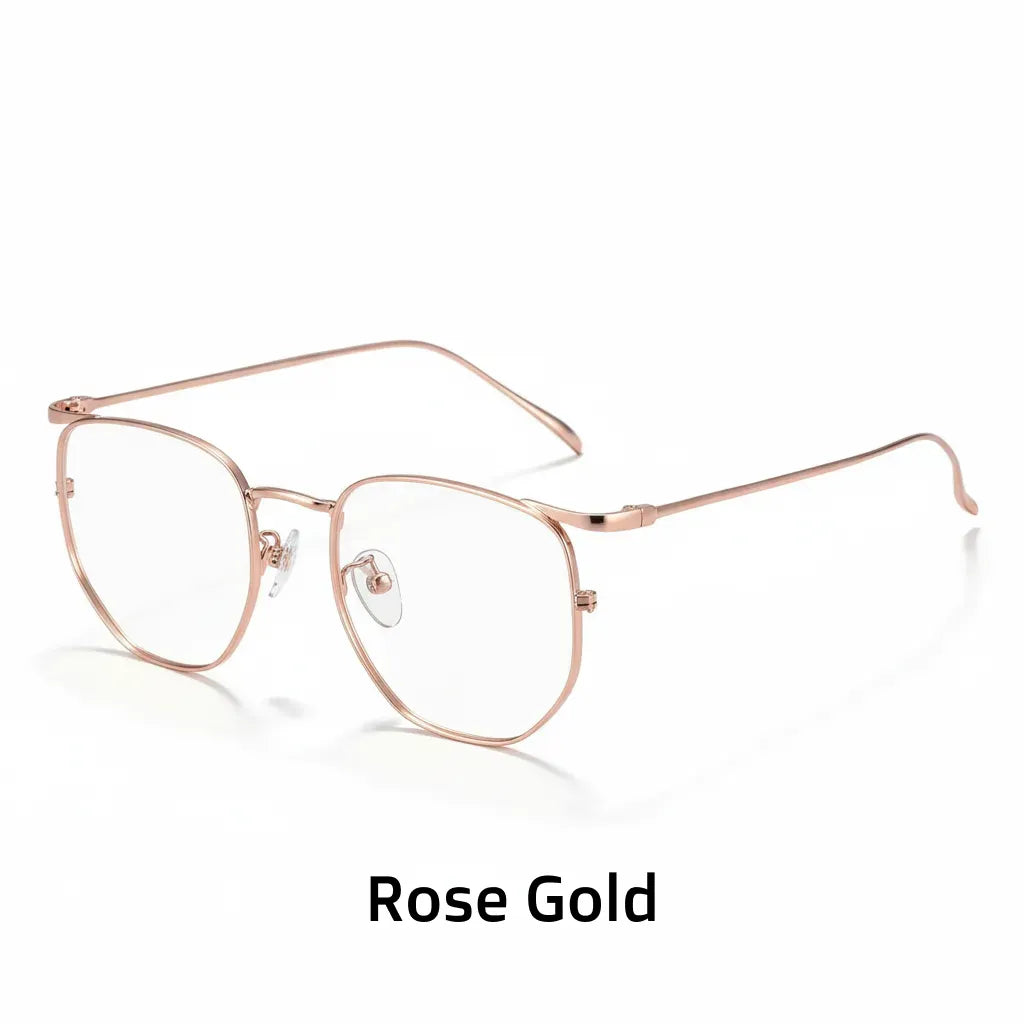 Anti-Blue Light Titanium Optical Glasses Frame - Polygonal Design