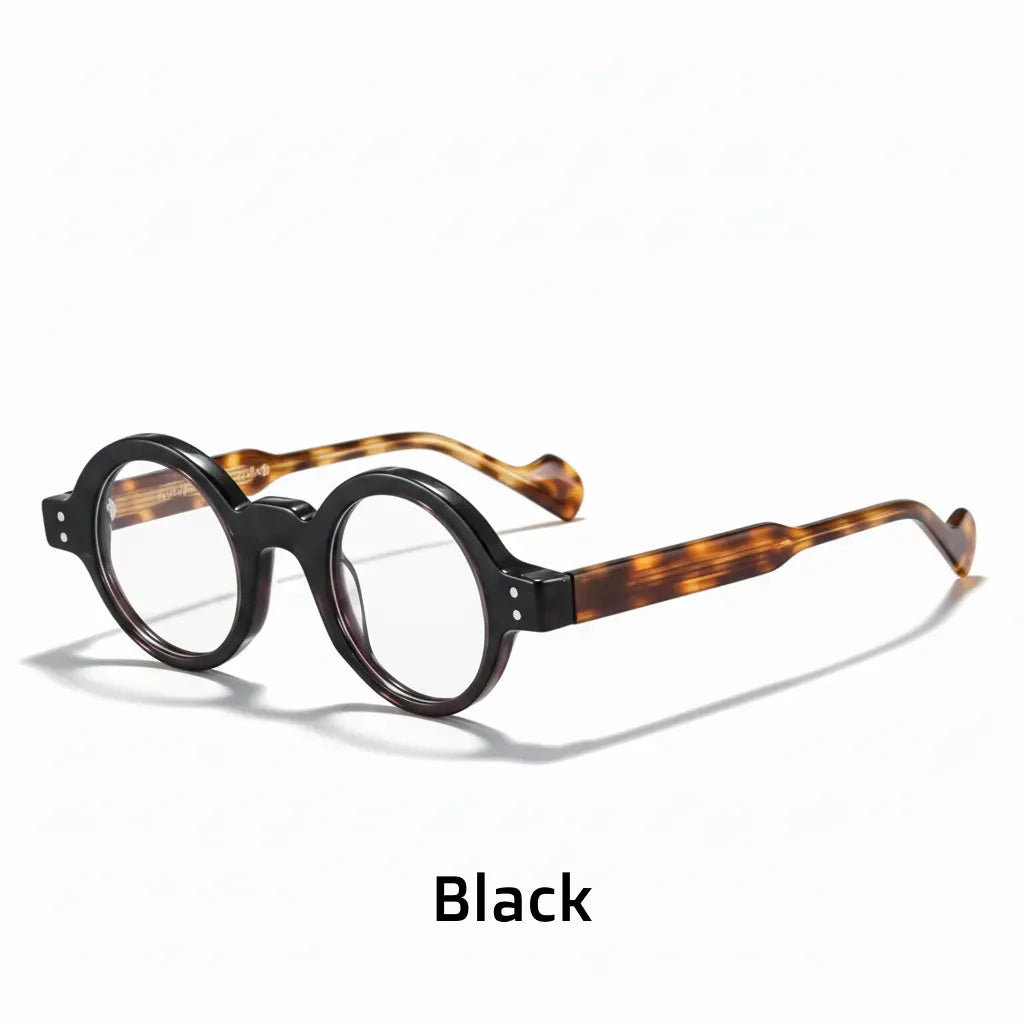 Retro Round Acetate Eyeglass Frame - Unisex Optical Prescription Glasses