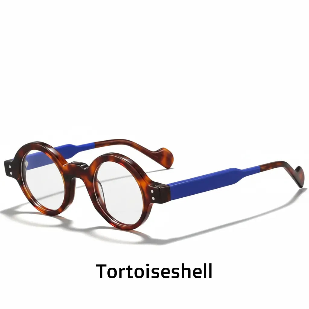 Retro Round Acetate Eyeglass Frame - Unisex Optical Prescription Glasses