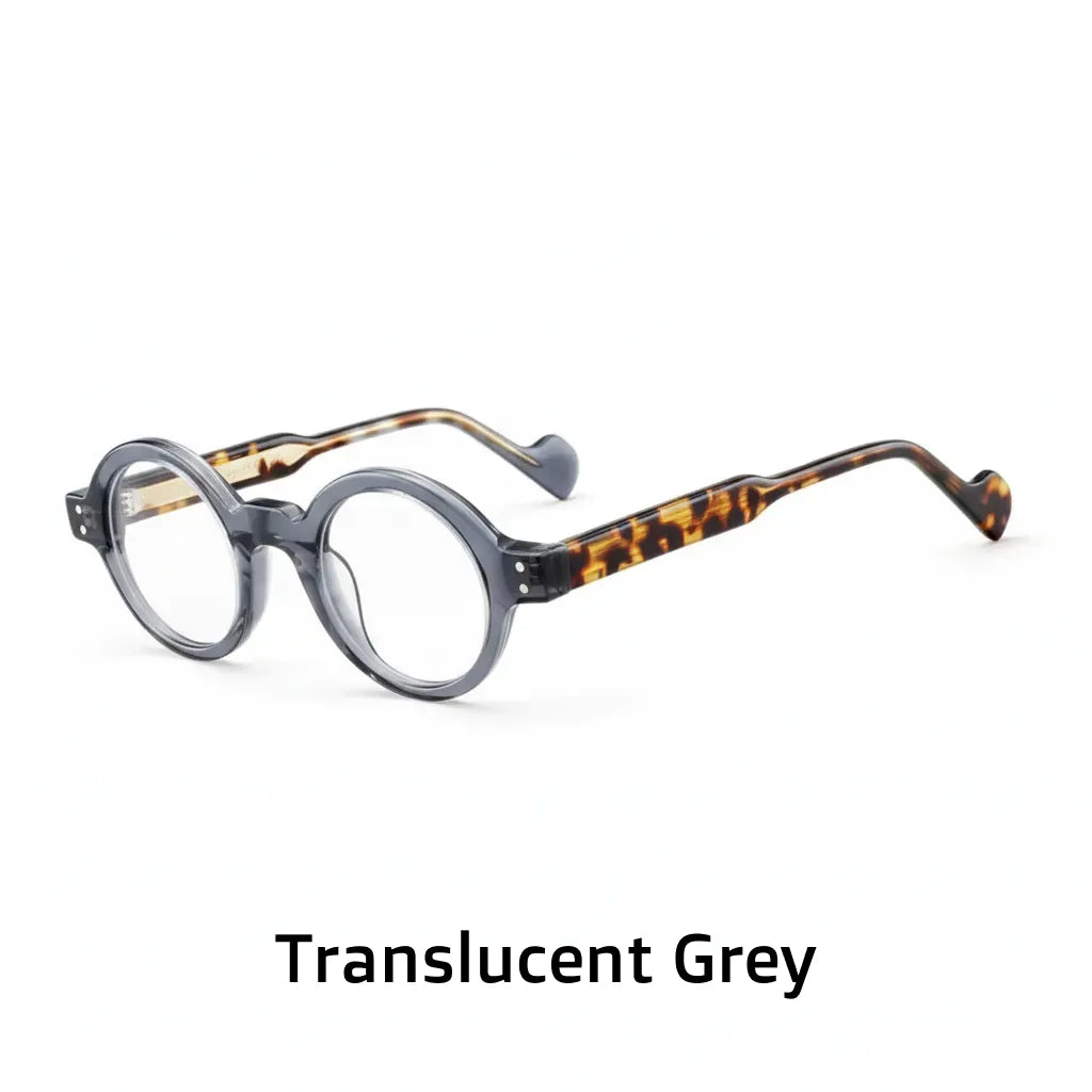 Retro Round Acetate Eyeglass Frame - Unisex Optical Prescription Glasses