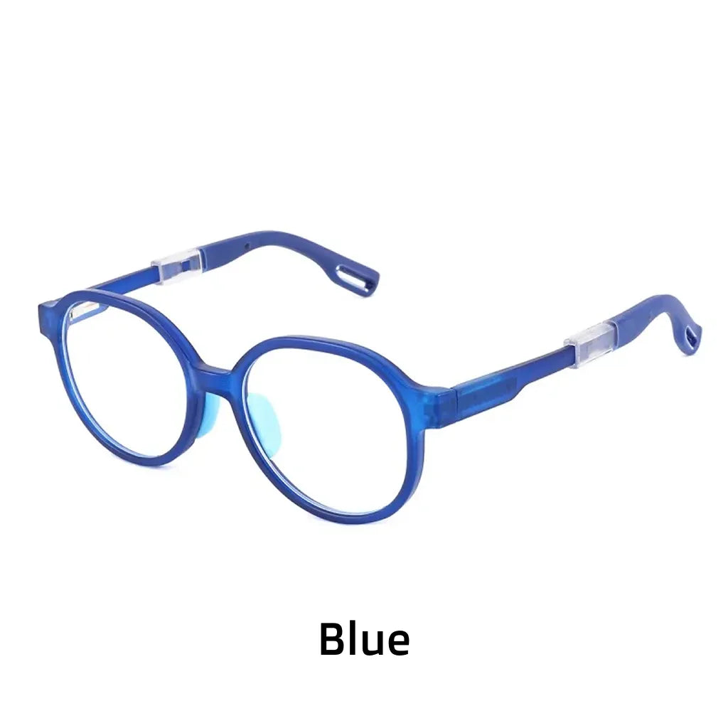 Kids Round Blue Light Blocking Glasses - TR90 Frame Ages 8-12