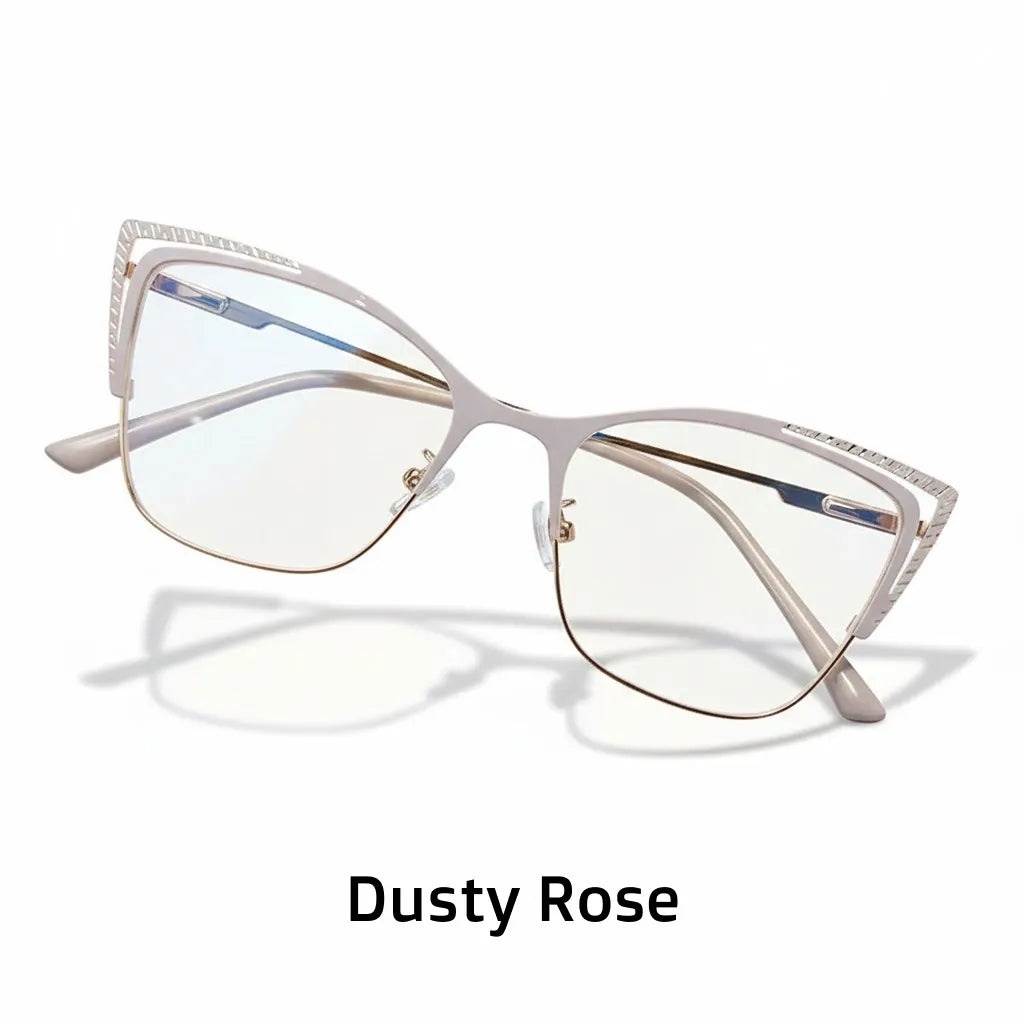 Anti-Blue Light Metal Glasses Frame for Women