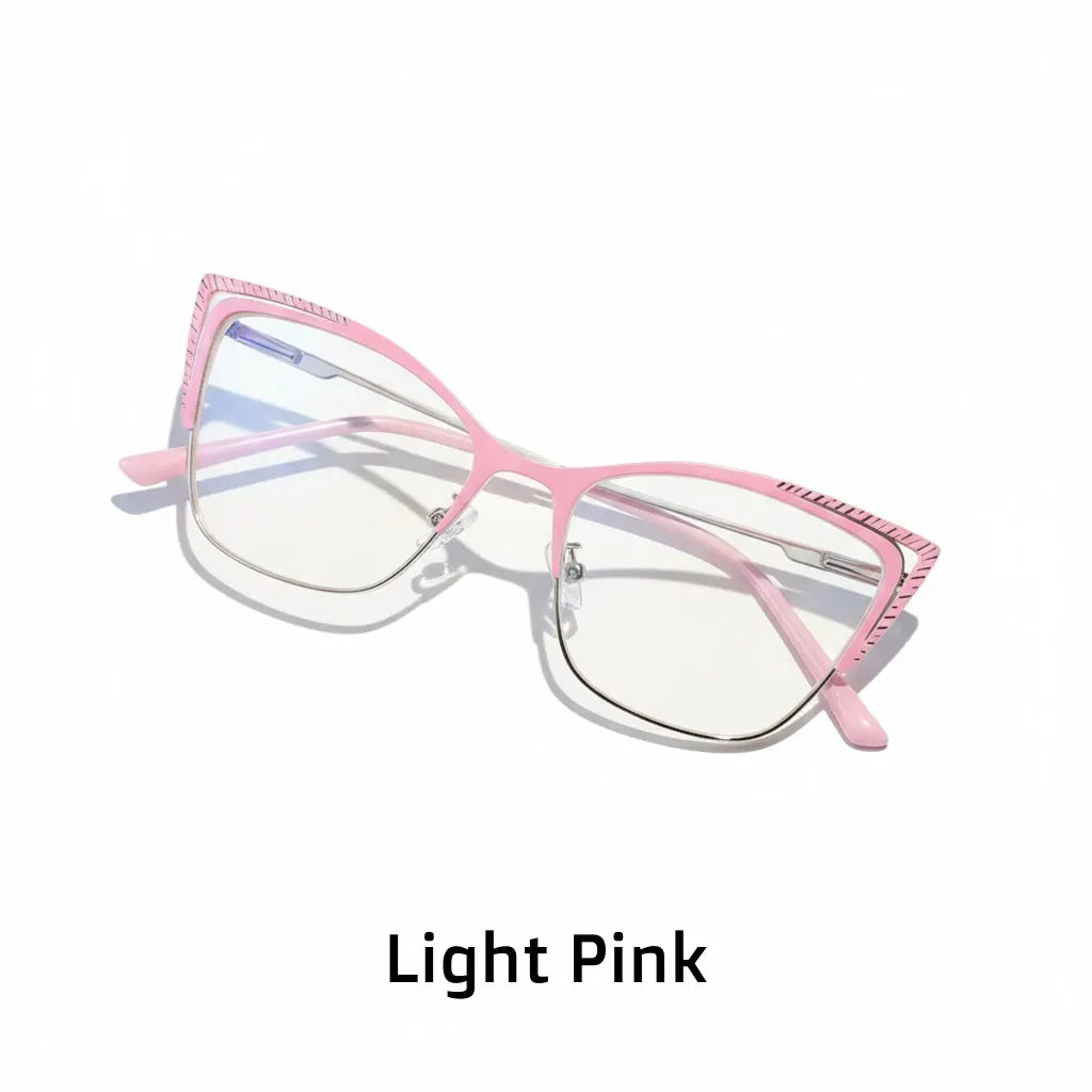 Anti-Blue Light Metal Glasses Frame for Women