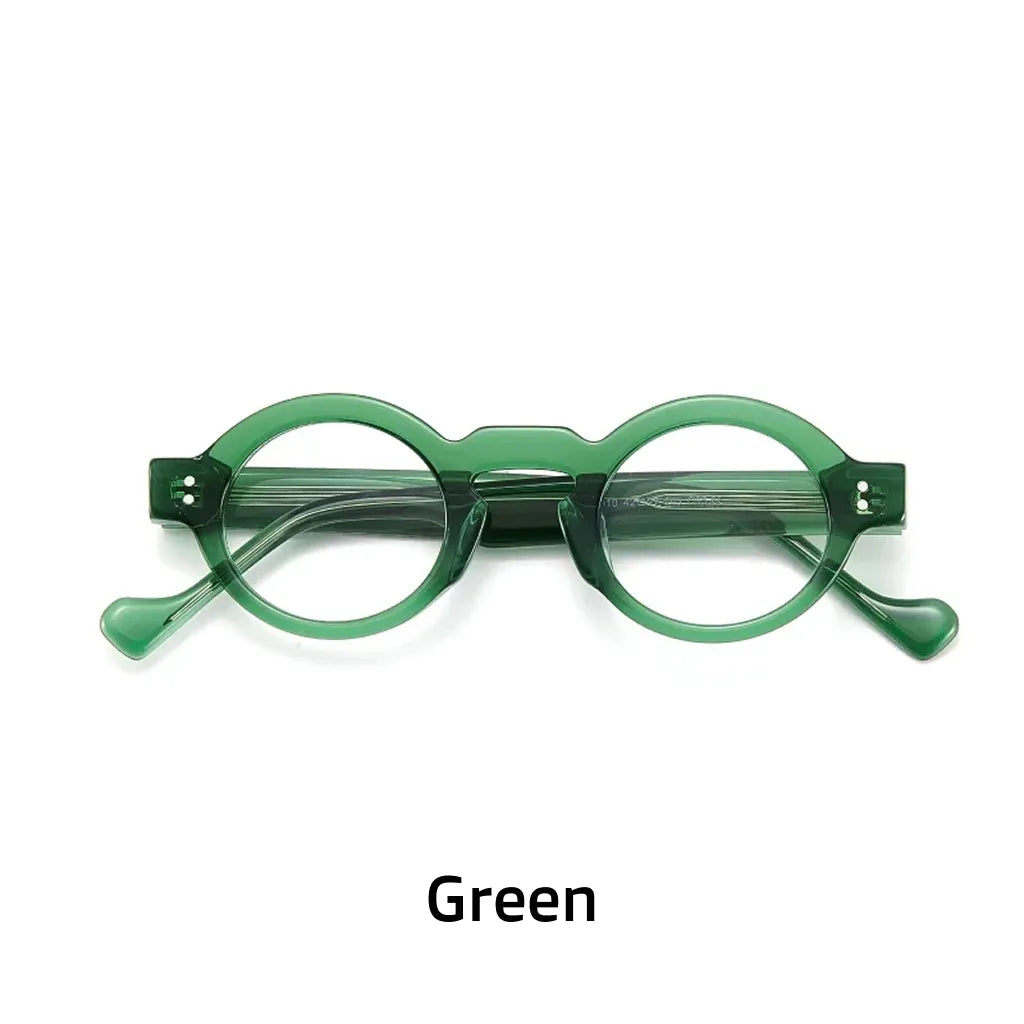 Retro Elliptical Acetate Glasses Frame - Unisex Optical Prescription Eyewear