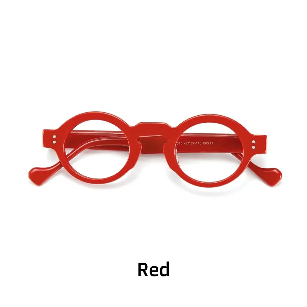 Retro Elliptical Acetate Glasses Frame - Unisex Optical Prescription Eyewear