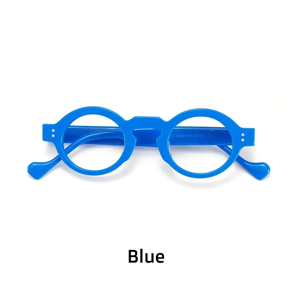 Retro Elliptical Acetate Glasses Frame - Unisex Optical Prescription Eyewear