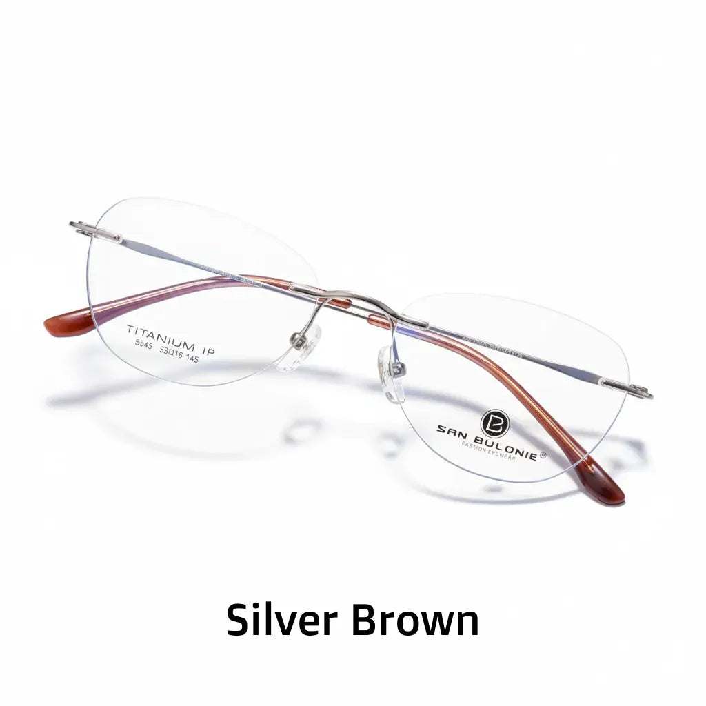 Titanium Cat-Eye Frameless Glasses with Blue Light Protection