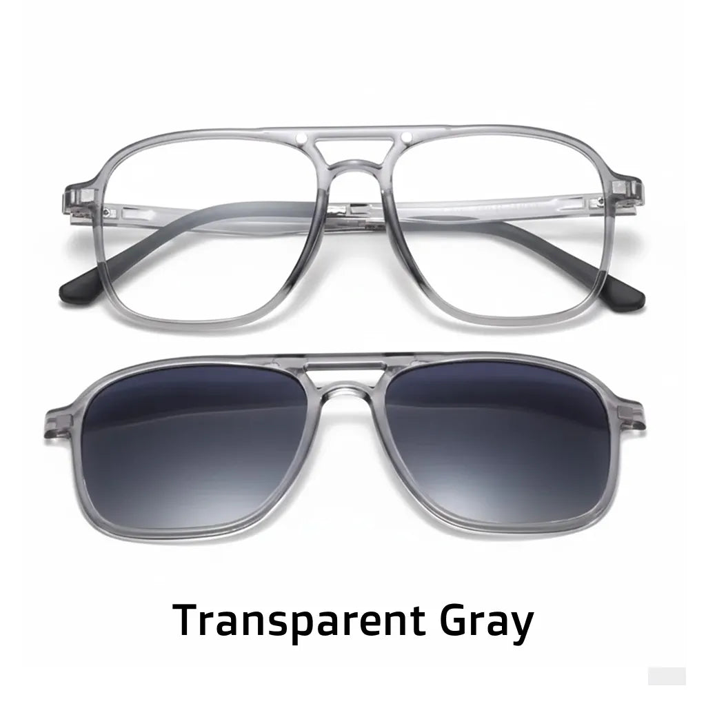 TR90 Magnetic Clip-On Polarized Sunglasses - 2-in-1 Optical Frame