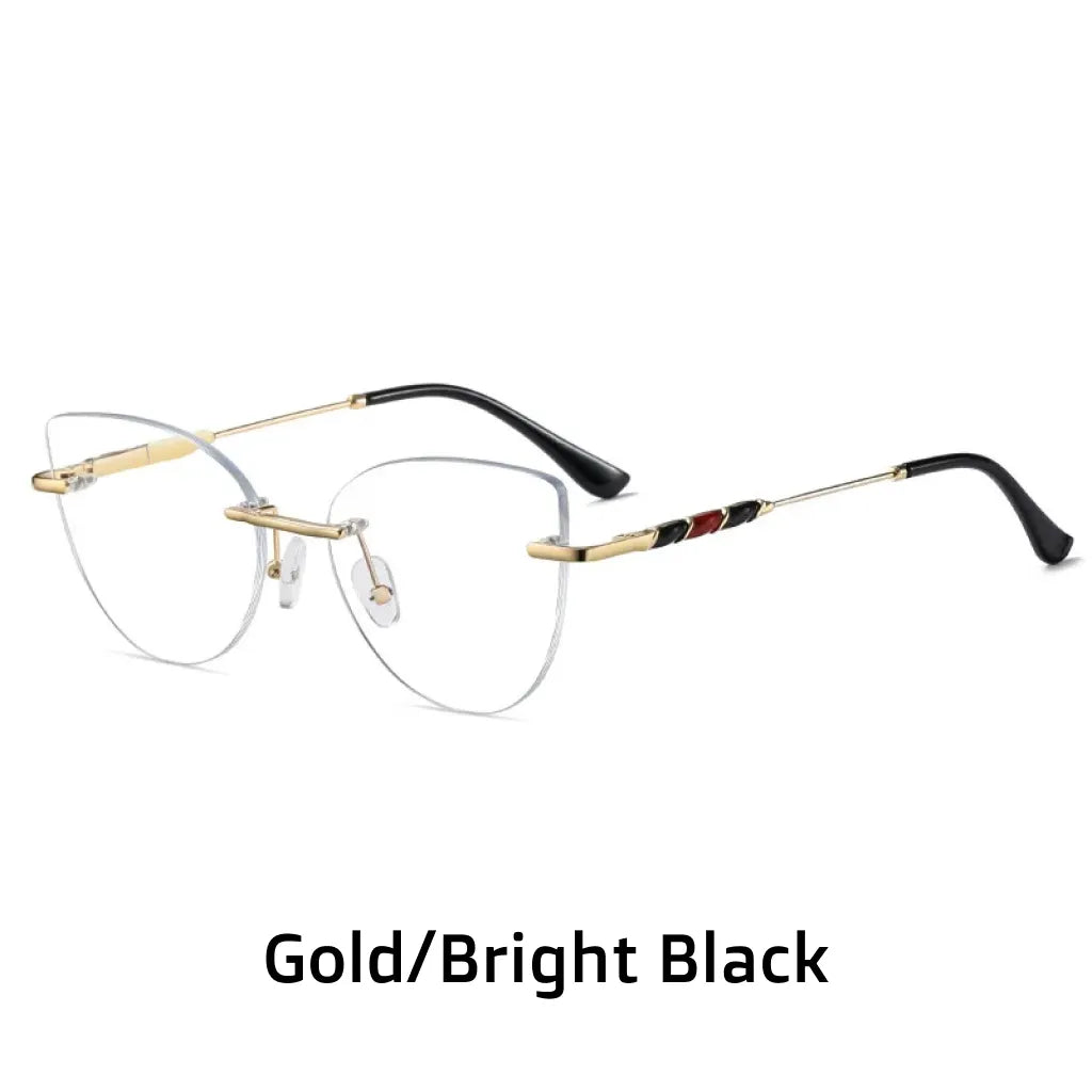 Frameless Cat Eye Glasses - Anti Blue Light Optical Frame