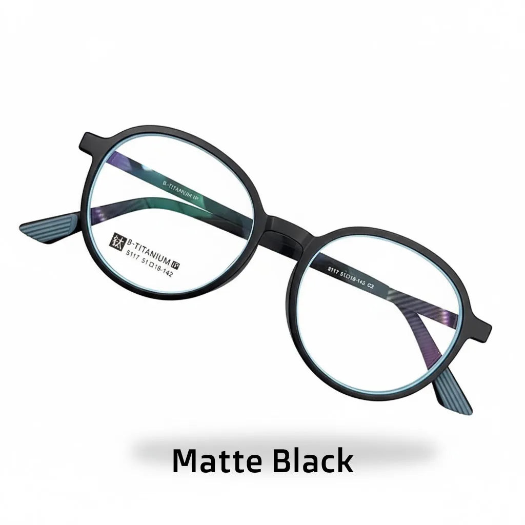 Ultra-Light Titanium Round Glasses Frame