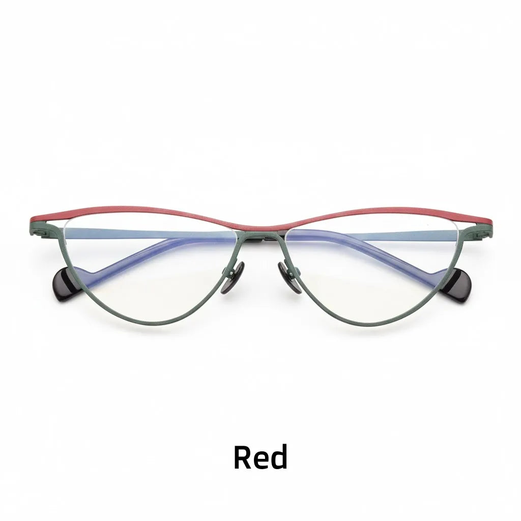 Ultra-Light Titanium Cat-Eye Optical Glasses Frame V20