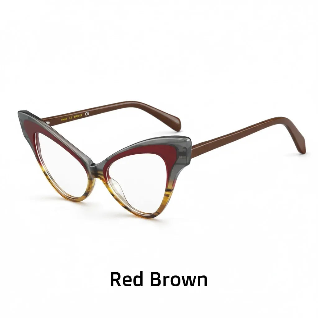 Retro Cat Eye Acetate Eyeglass Frame - Model 21115