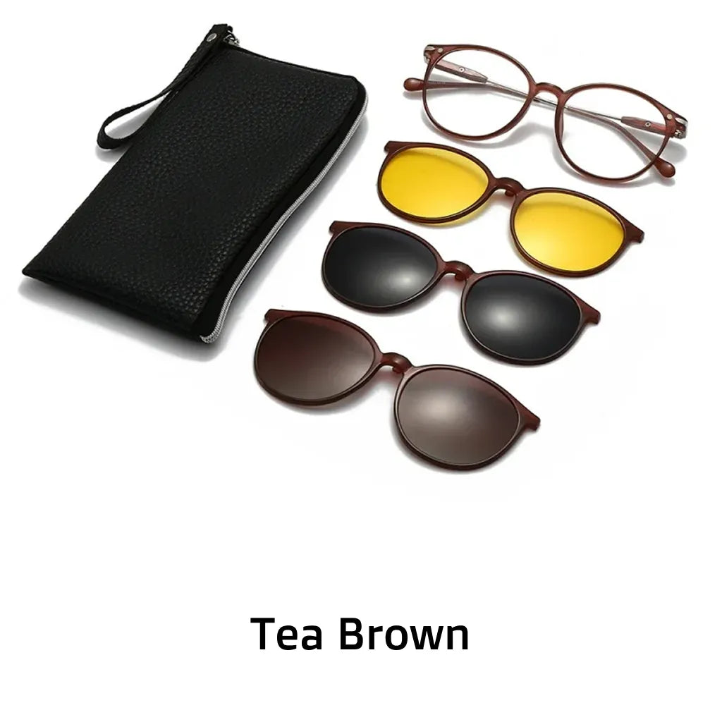 TR90 Retro Circular Polarized 5-in-1 Magnetic Glasses