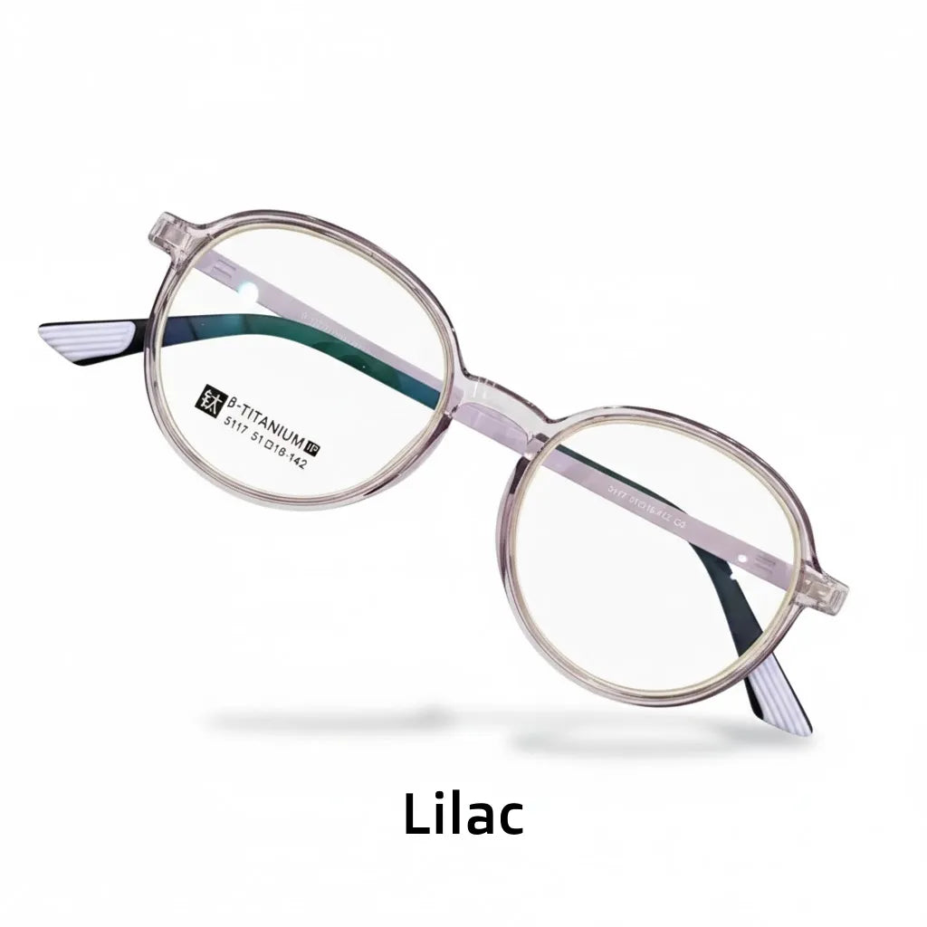 Ultra-Light Titanium Round Glasses Frame