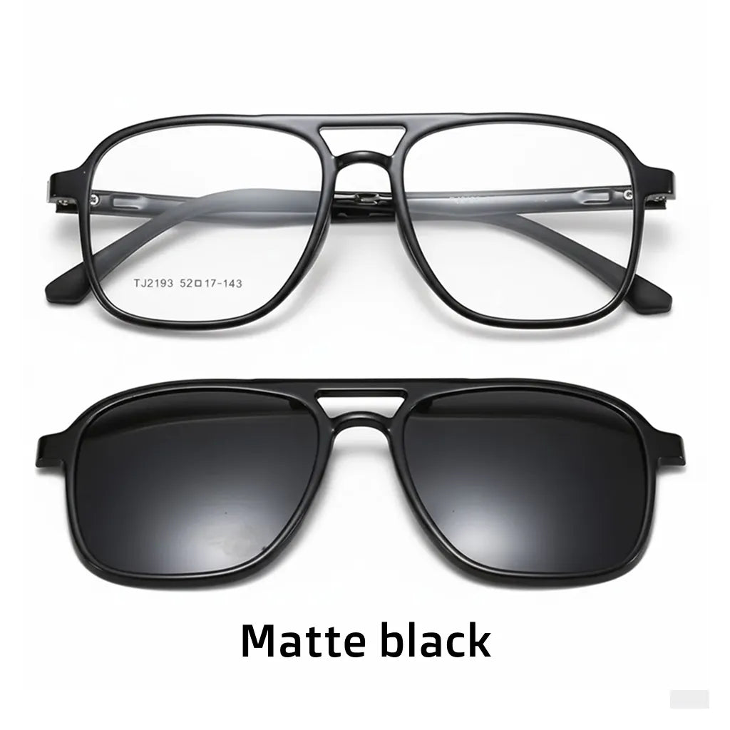 TR90 Magnetic Clip-On Polarized Sunglasses - 2-in-1 Optical Frame