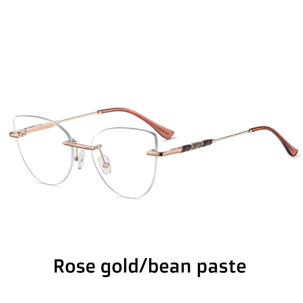 Frameless Cat Eye Glasses - Anti Blue Light Optical Frame