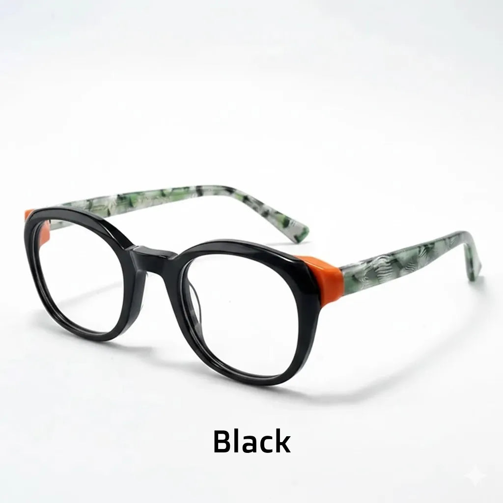 Ultra Light Circular Eyeglass Frame with Spring Hinge