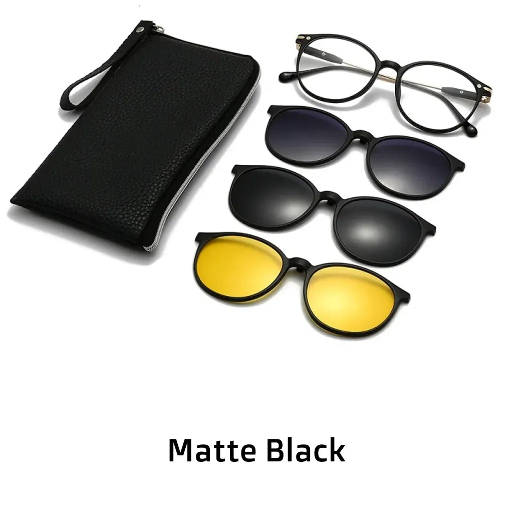 TR90 Retro Circular Polarized 5-in-1 Magnetic Glasses