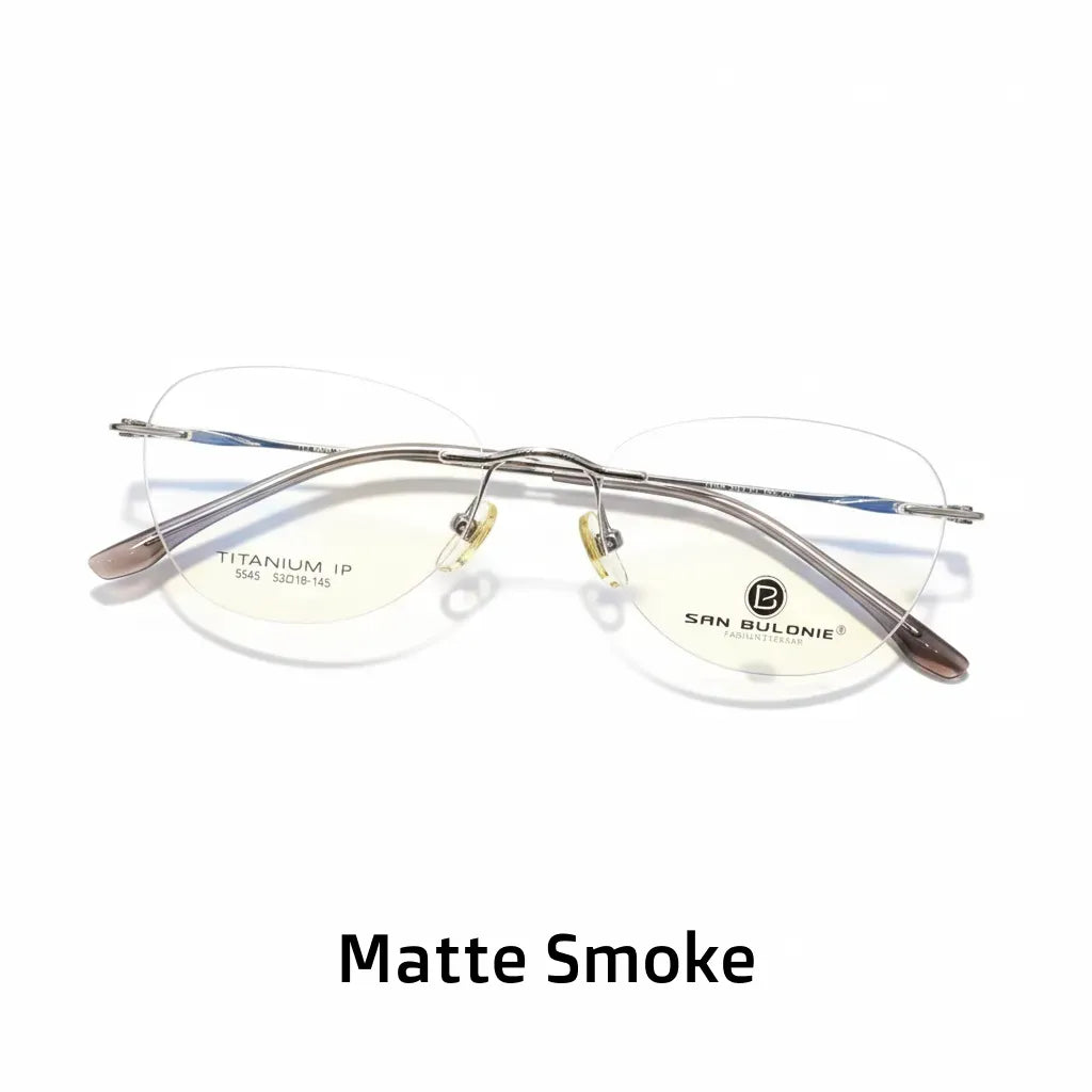 Titanium Cat-Eye Frameless Glasses with Blue Light Protection