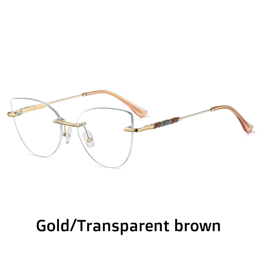 Frameless Cat Eye Glasses - Anti Blue Light Optical Frame