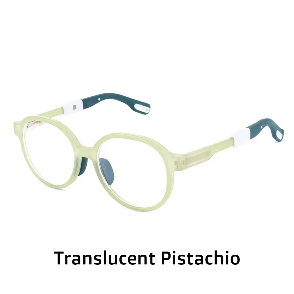 Kids Round Blue Light Blocking Glasses - TR90 Frame Ages 8-12