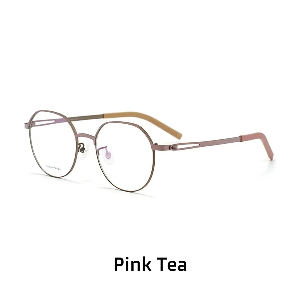 Ultra-Light Titanium Optical Glasses Frame - Retro Polygonal Design