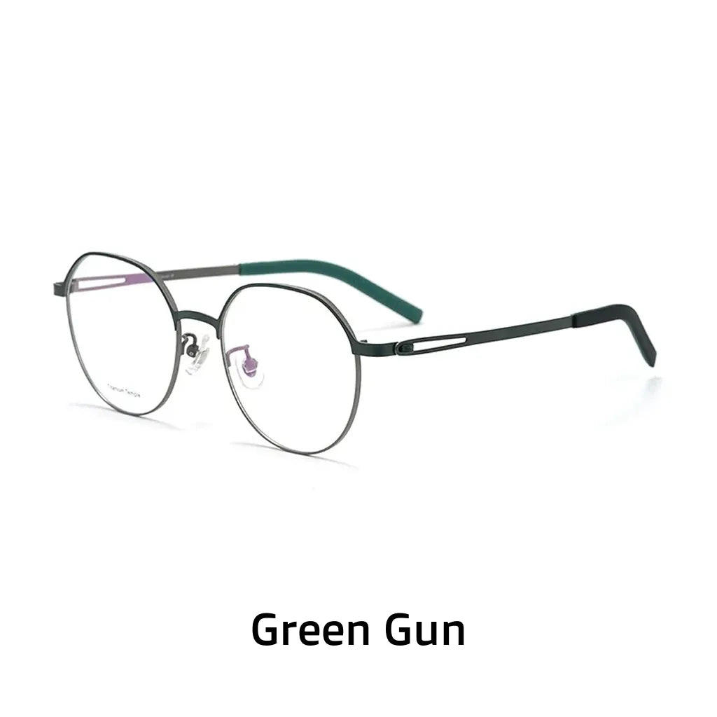 Ultra-Light Titanium Optical Glasses Frame - Retro Polygonal Design