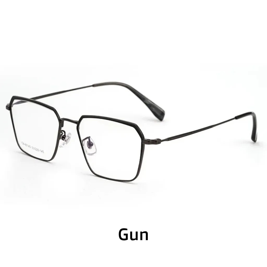 Anti Blue Light Metal Eyeglass Frame - Business Retro Multilateral Optical