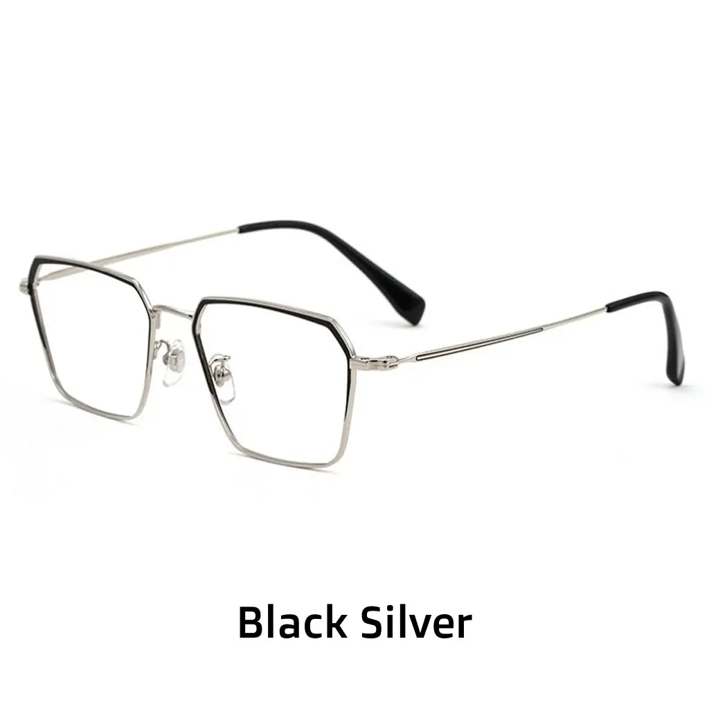 Anti Blue Light Metal Eyeglass Frame - Business Retro Multilateral Optical
