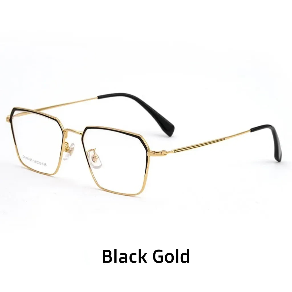 Anti Blue Light Metal Eyeglass Frame - Business Retro Multilateral Optical