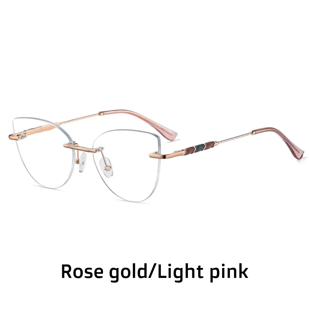 Frameless Cat Eye Glasses - Anti Blue Light Optical Frame